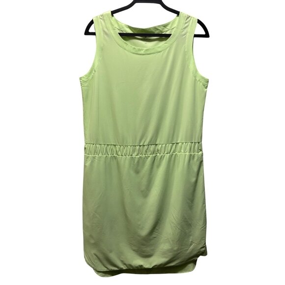 Athleta Womens Astra Dress Size 10 Neon Green Sleeveless Lightweight Casual - Picture 2 of 7